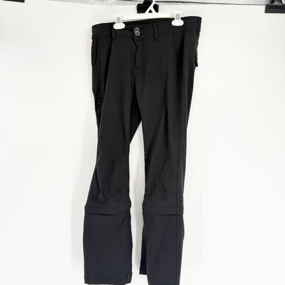 Prana Black Zip Off Hiking Outdoors Gorpcore Straight Leg Pants Size 8 - Picture 1 of 8